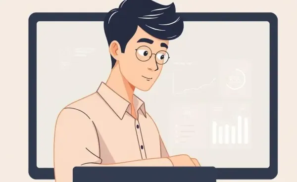 Person in their 30s exploring investment options on a computer screen