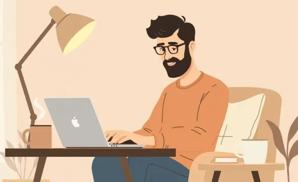 A person planning for financial independence with a laptop and notebook