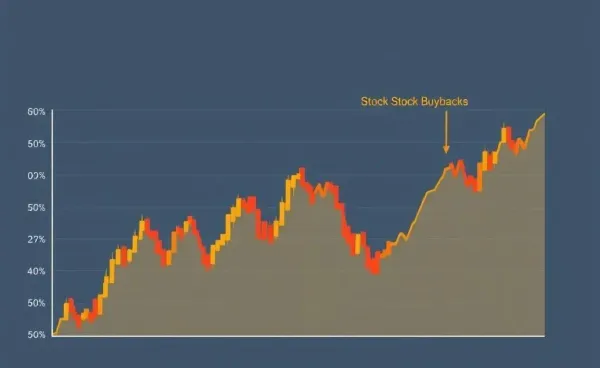 Illustration of a stock market chart highlighting stock buybacks