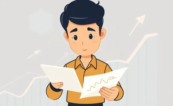 Person analyzing stock charts with graphs and trends