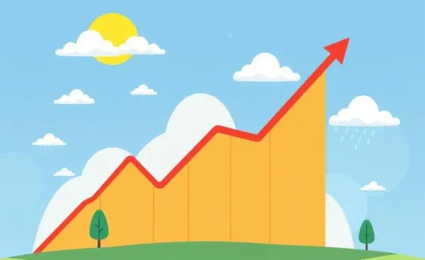 Stock market graph going up regardless of weather conditions