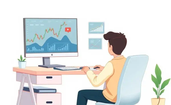 A person planning strategic investments with graphs and treasury bonds on the screen.