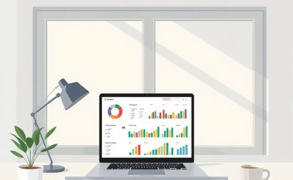 A peaceful workspace depicting calm investing practices