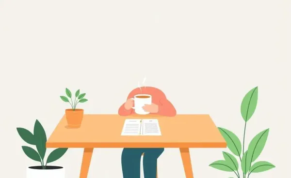 A peaceful morning setup with coffee and a to-do list