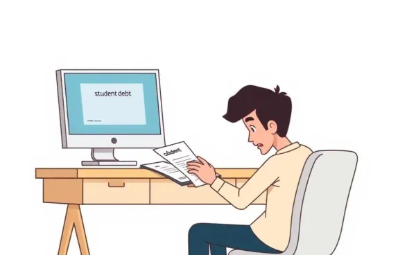Concerned person looking at student debt collections notice