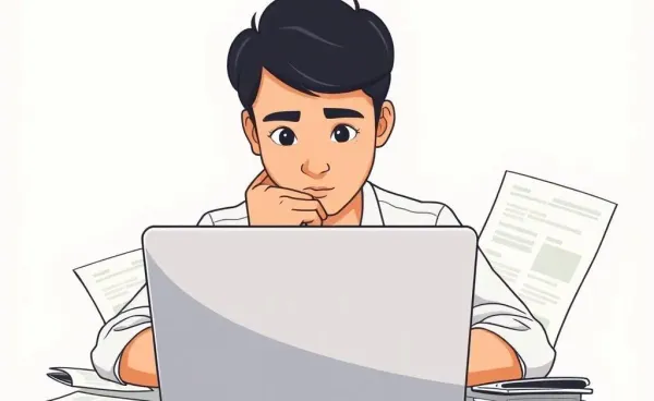 A person planning their student loans surrounded by financial documents and a laptop.