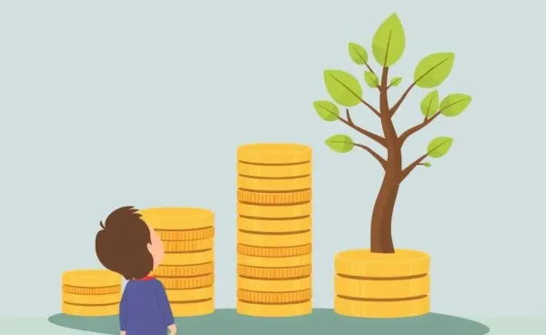 Person observing a tree growing from coins, symbolizing superannuation growth