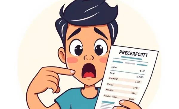 A surprised person looking at a credit score report