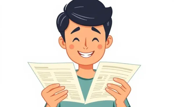 Person reviewing pension documents with a hopeful outlook.