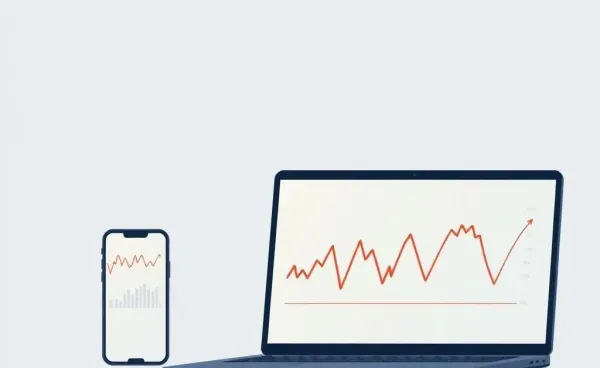 Calm depiction of tech market fluctuations.