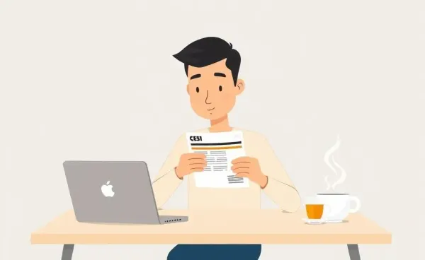 Person managing credit card bills at a desk