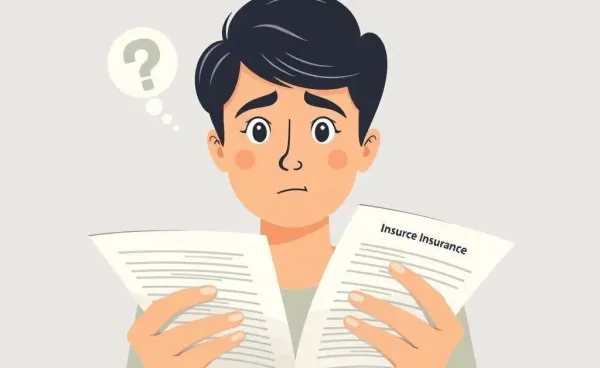 Illustration of a person examining insurance documents
