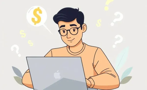 A person in their mid-30s exploring investment options on a laptop
