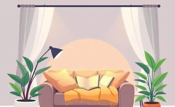 A cozy and serene living room nook
