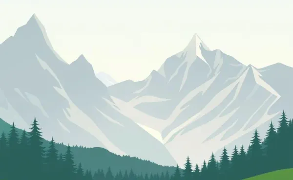 A serene mountain landscape with a person meditating, embodying peace and calmness