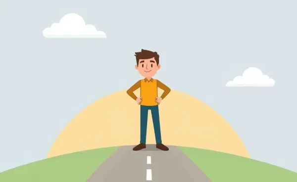 A confident decision-making moment in housing market illustration
