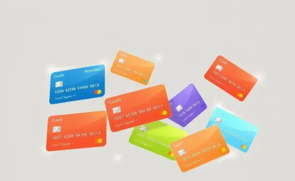 Illustration of diverse credit cards with unique benefits