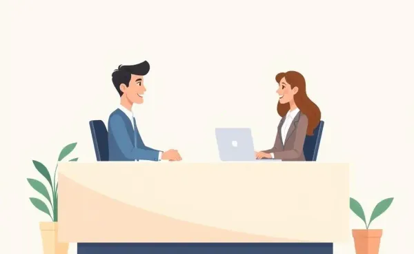 A person discussing finances with a bank advisor in a friendly setting.