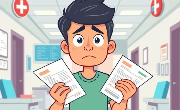 Person puzzled by hospital bills and liens