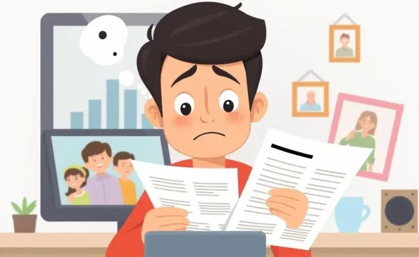 Person reviewing financial documents related to an irrevocable life insurance trust