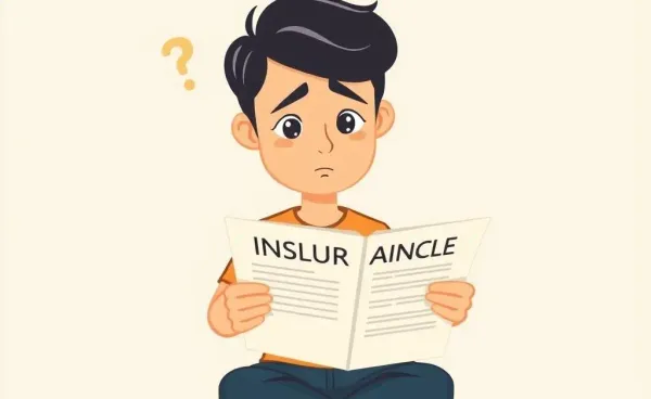 A person reading an insurance document with curiosity and intrigue.