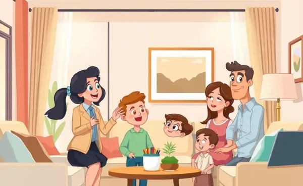 Friendly financial advisor explaining life insurance to a family