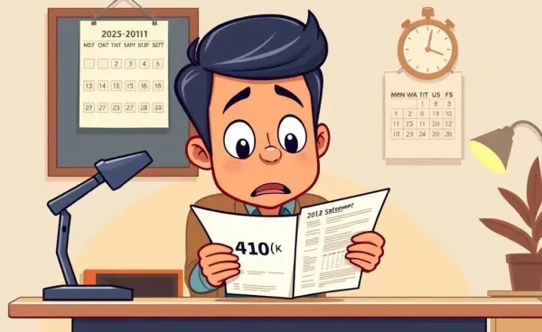 Person surprised by 401(k) contributions with an office background