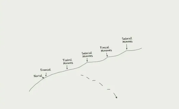 Illustration of a journey path leading to financial milestones