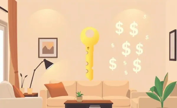 A key turning into financial symbols, illustrating unlocking home equity