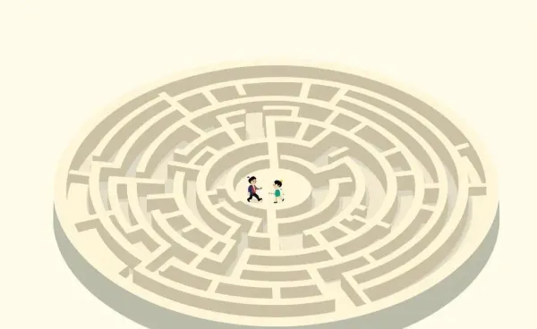 Labyrinth symbolizing the complexity of US-China trade talks