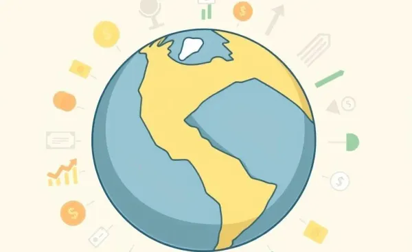 Illustration of global financial influence highlighting the US
