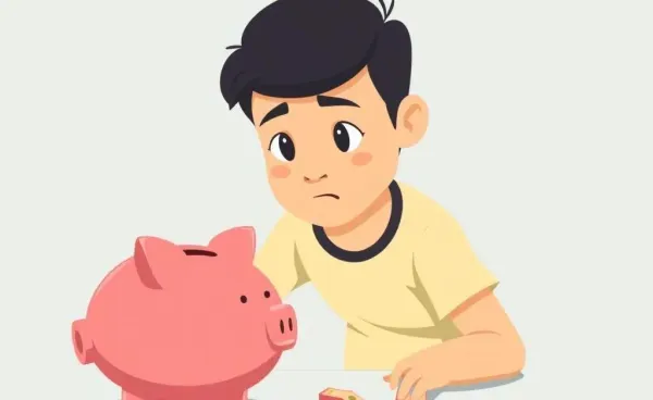 A young adult looking at a broken piggy bank as a metaphor for financial awareness around UTMA accounts.