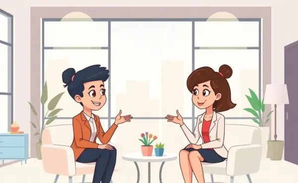 Illustration of a casual interview with a friendly atmosphere