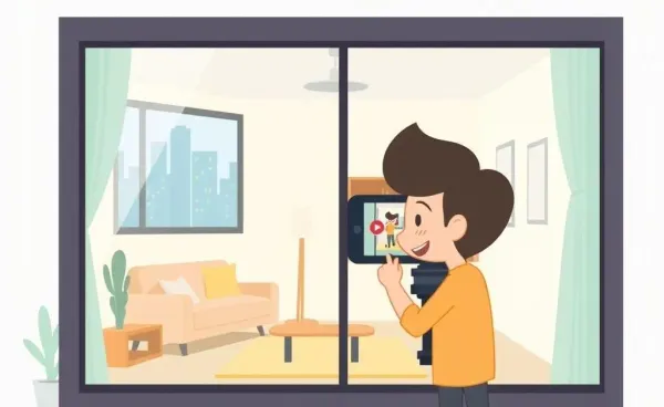 Person taking a video of an apartment during a tour