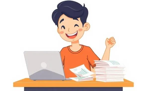 A young adult reviewing their financial progress