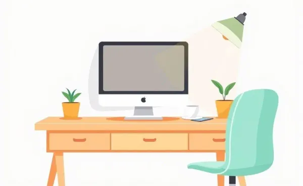 A welcoming office space in a cartoon style