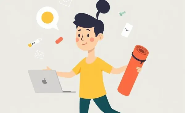 Illustration of balancing work and life in the insurance industry