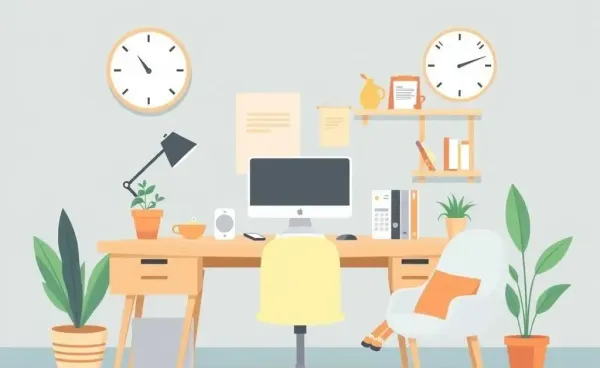 A serene workspace depicting work-life balance