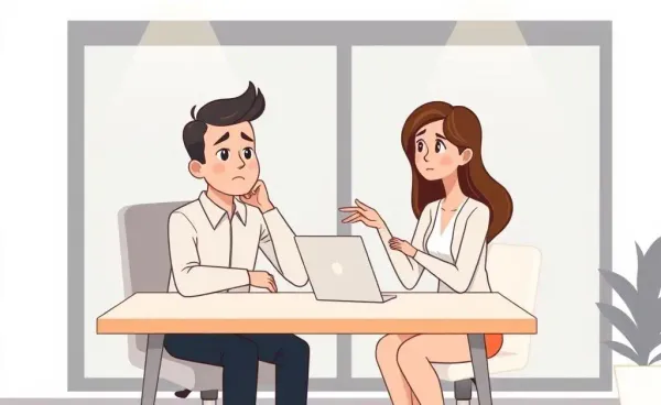 A comforting scene at a workplace desk