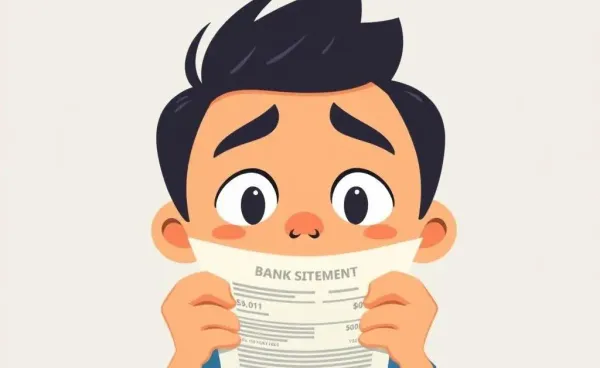 Person looking at bank statement with concern