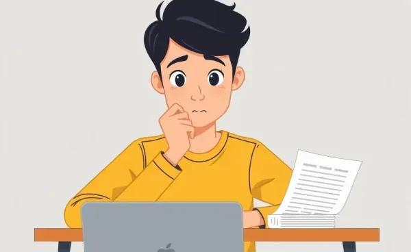 A young adult planning finances at a desk with a laptop.