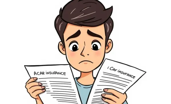 Young driver examining car insurance options with a determined look