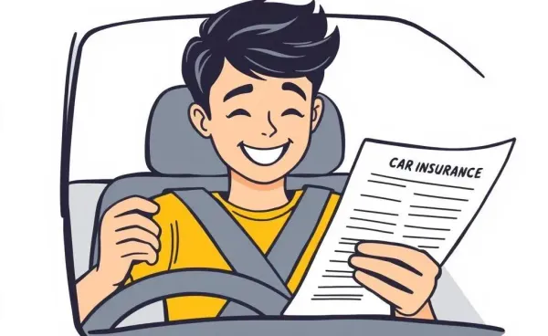 Young driver reviewing car insurance options
