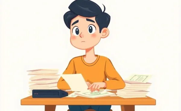 Young person planning their finances at a desk
