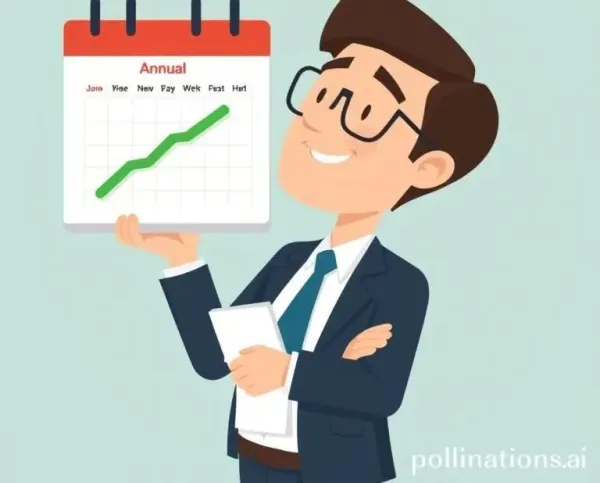 A businessperson examining an annual earnings calendar.