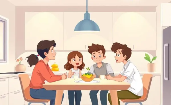 An illustration of a family discussing mortgages with an advisor.