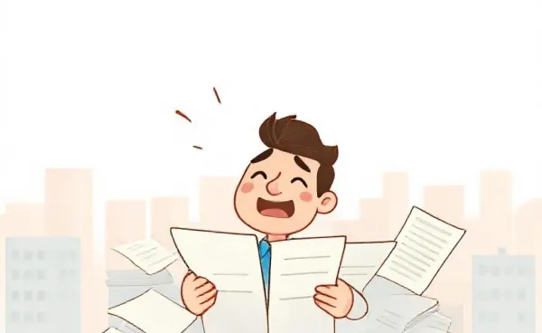 A hopeful investor overwhelmed by real estate paperwork and dreams