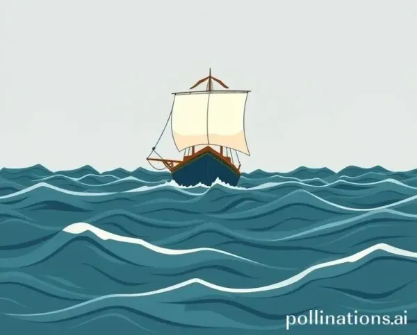 A ship navigating through stormy seas as a metaphor for economic uncertainty