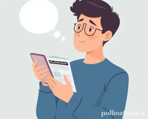 A person reading inflation news on a smartphone with a thoughtful expression.