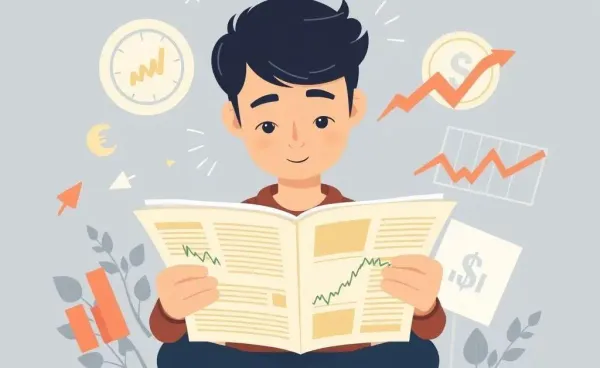 Illustration of someone reacting to financial news on their smartphone